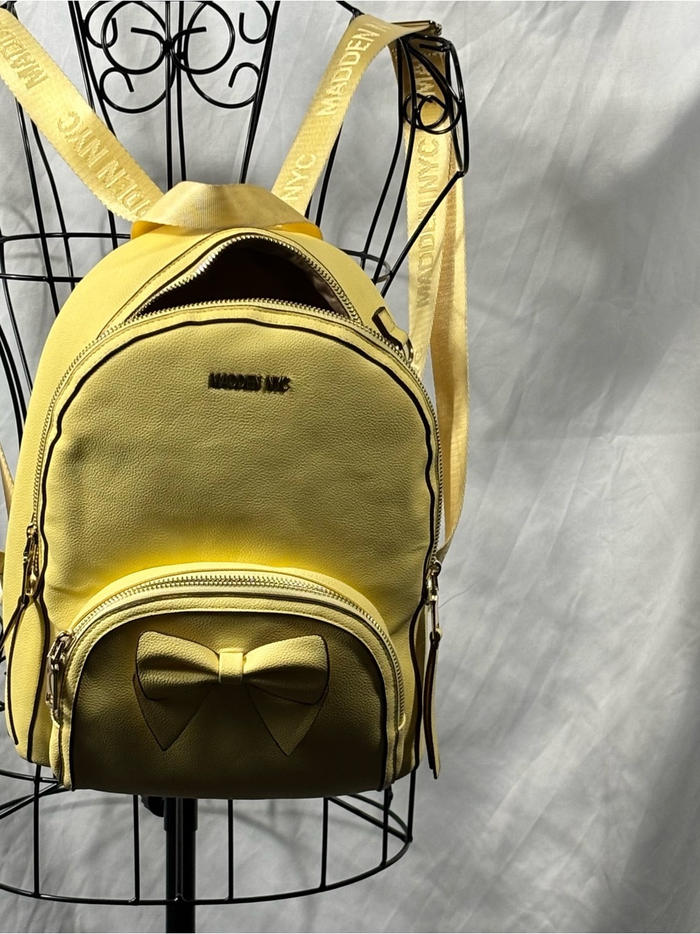 Steve Madden Yellow Bow Accent Mini Backpack